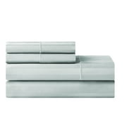 Hotel Style Egyptian Cotton 4-Piece Sheet Set, Queen, Duck Egg Damask Stripe, 600 Thread Count, Deep Pocket