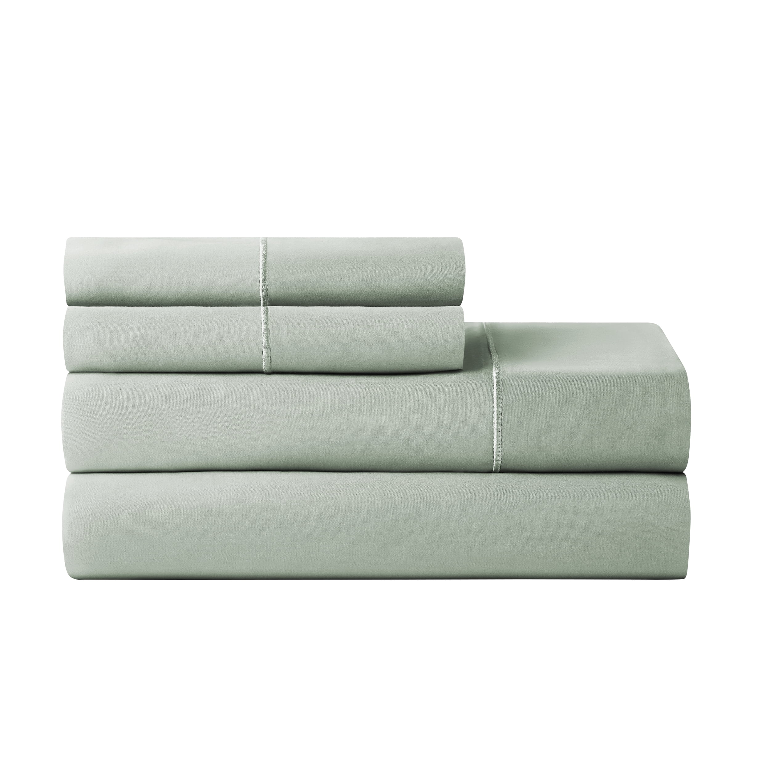 Hotel Style 4-Piece 600 Thread Count Green Egyptian Cotton Adult Bed Sheet Set, King - Deep Pocket