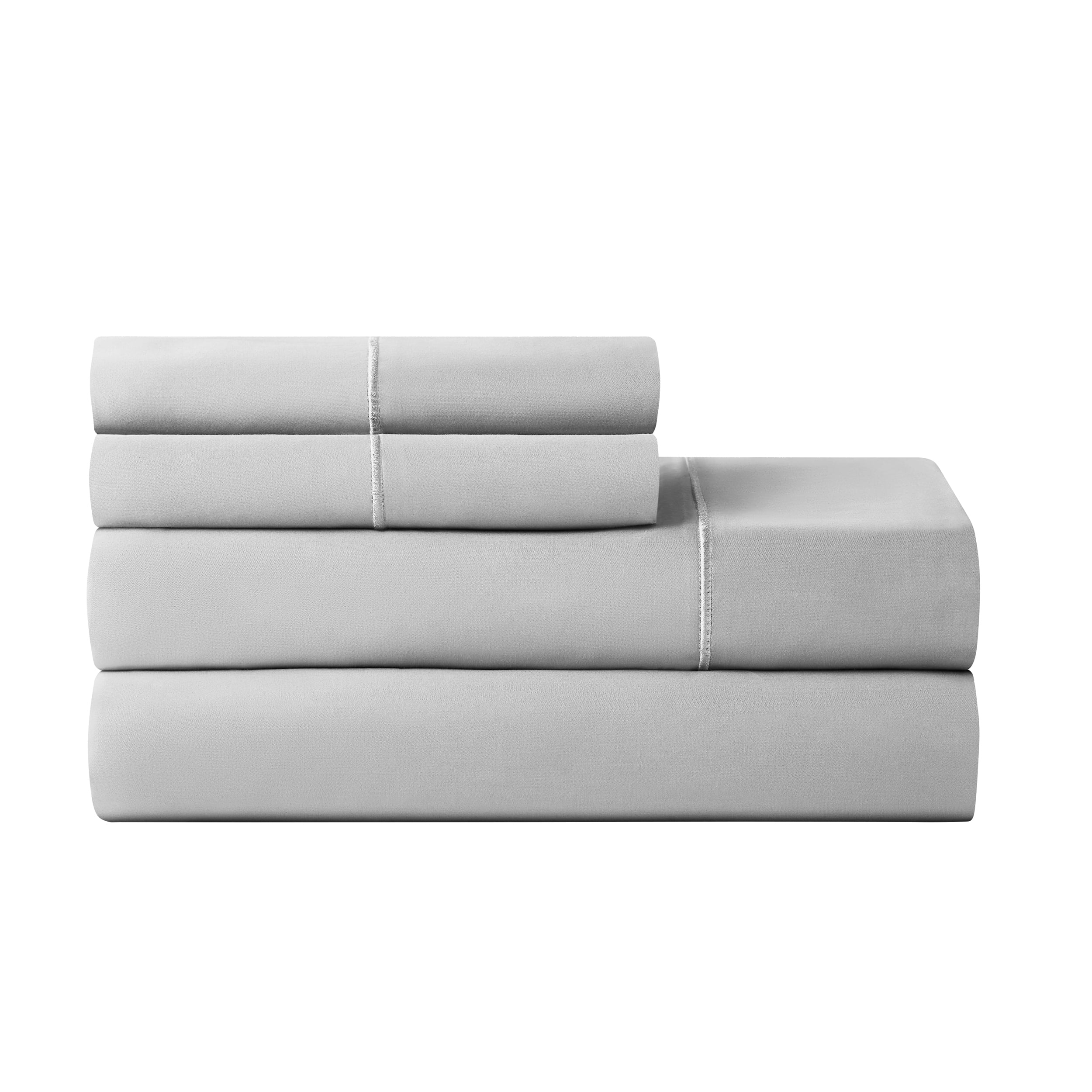 Hotel Style 4-Piece 600 Thread Count QUEEN Grey Egyptian Cotton Adult Bed Sheet Set, Queen - Deep Pocket