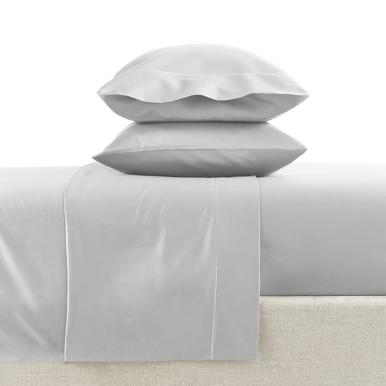 Hotel Style 4-Piece 600 Thread Count Grey Egyptian Cotton Bed Sheet Set,  Queen - Deep Pocket