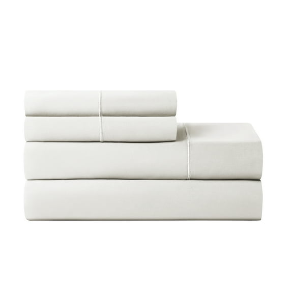 Hotel Style 4-Piece 600 Thread Count White Egyptian Cotton Adult Bed Sheet Set, Queen - Deep Pocket