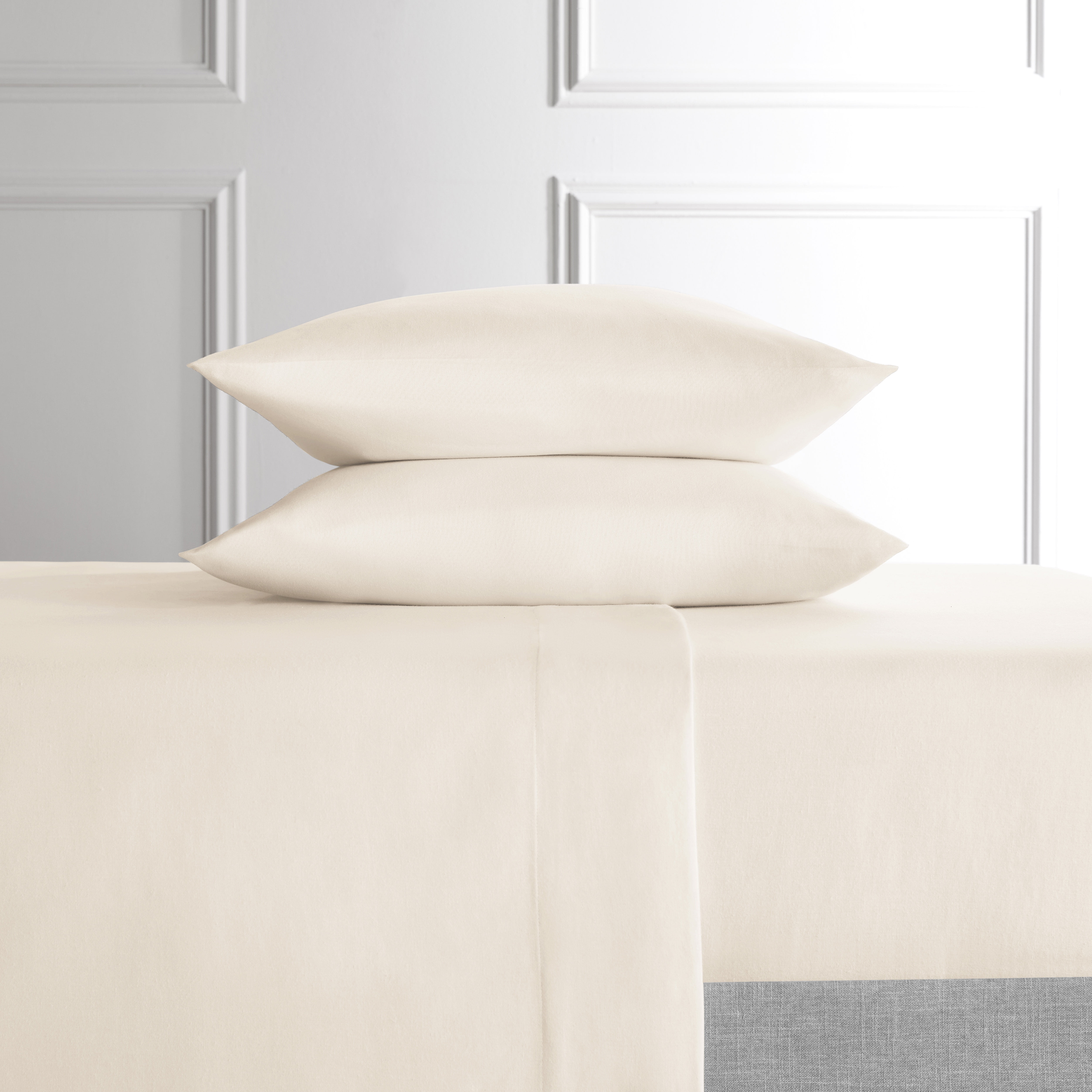 Hotel Style 4-Piece Tan Lyocell & Linen Blend Percale Bed Sheet Set, King