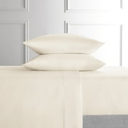 Hotel Style 4-Piece Tan Lyocell & Linen Blend Percale Bed Sheet Set, Queen