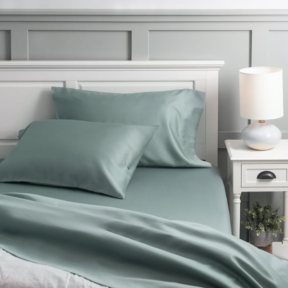 Hotel Style 500 Thread Count Tri-Blend with Lyocell Bed Sheet Set, King, Aqua Slate