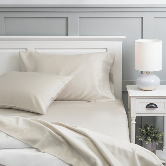 Hotel Style 500 Thread Count Tri-Blend with Lyocell Bed Sheet Set, King, Beige