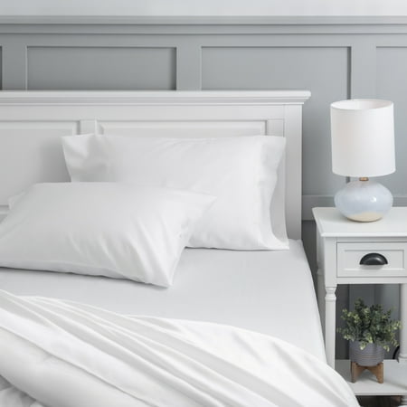 Hotel Style 500 Thread Count Tri-Blend with Lyocell Bed Sheet Set, Queen, Arctic White