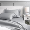 thumbnail image 1 of Hotel Style 500 Thread Count Tri-Blend with Lyocell Bed Sheet Set, Queen, Soft Silver, 1 of 9