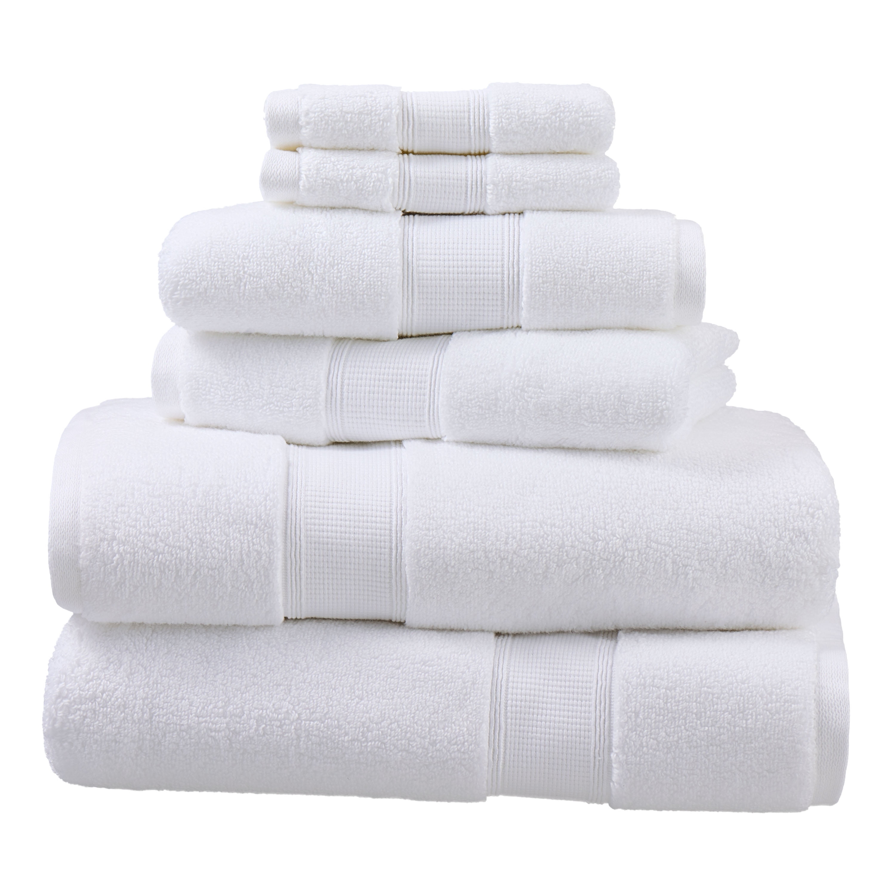 UpThrone Bath Towel Set of 6 - Cotton Hotel Bathroom Towels, Dark Grey
