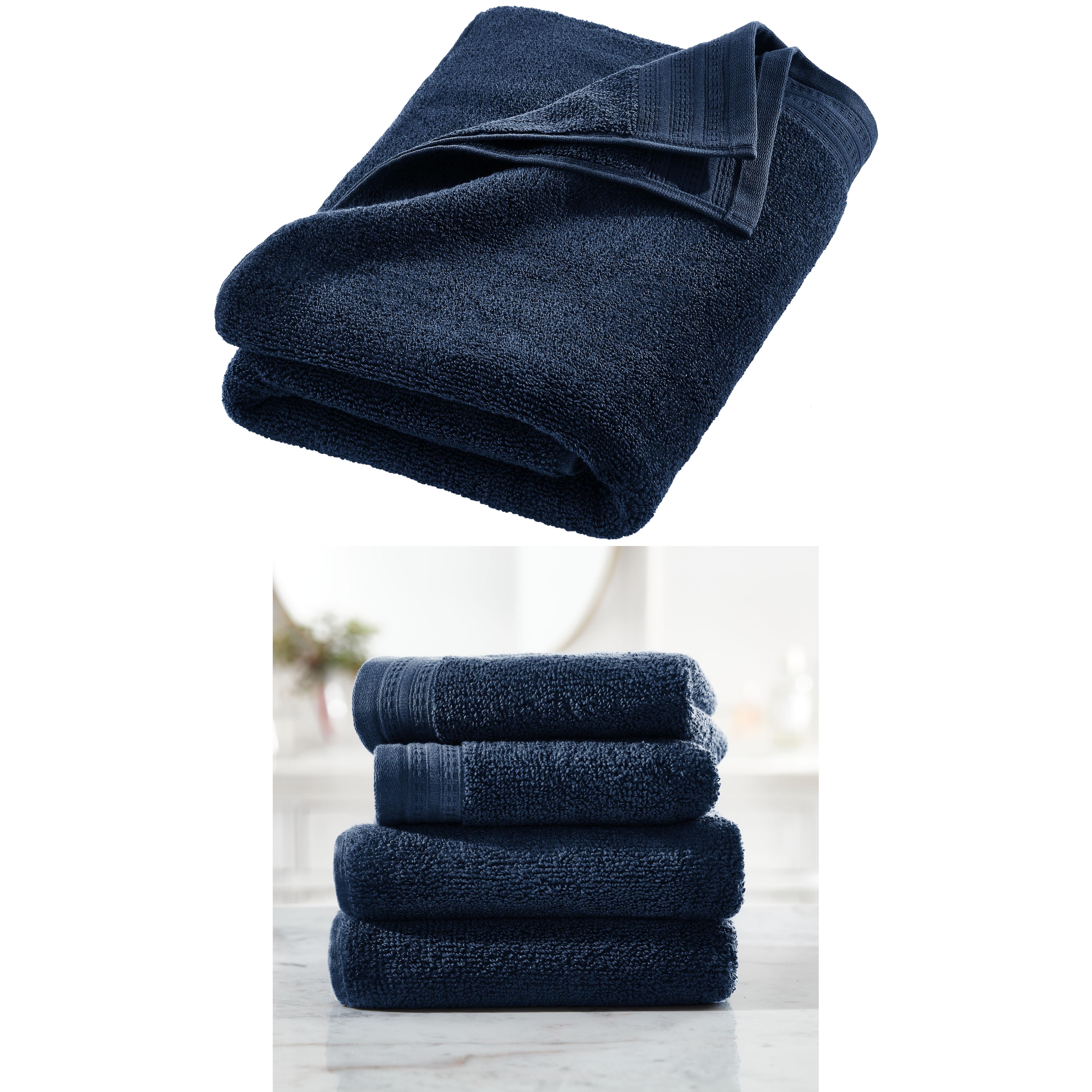 Hotel Style 6Piece Egyptian Cotton Bath Towel Set, Marine Deep
