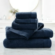 Hotel Style 6-Piece Egyptian Cotton Bath Towel Set, Marine Deep