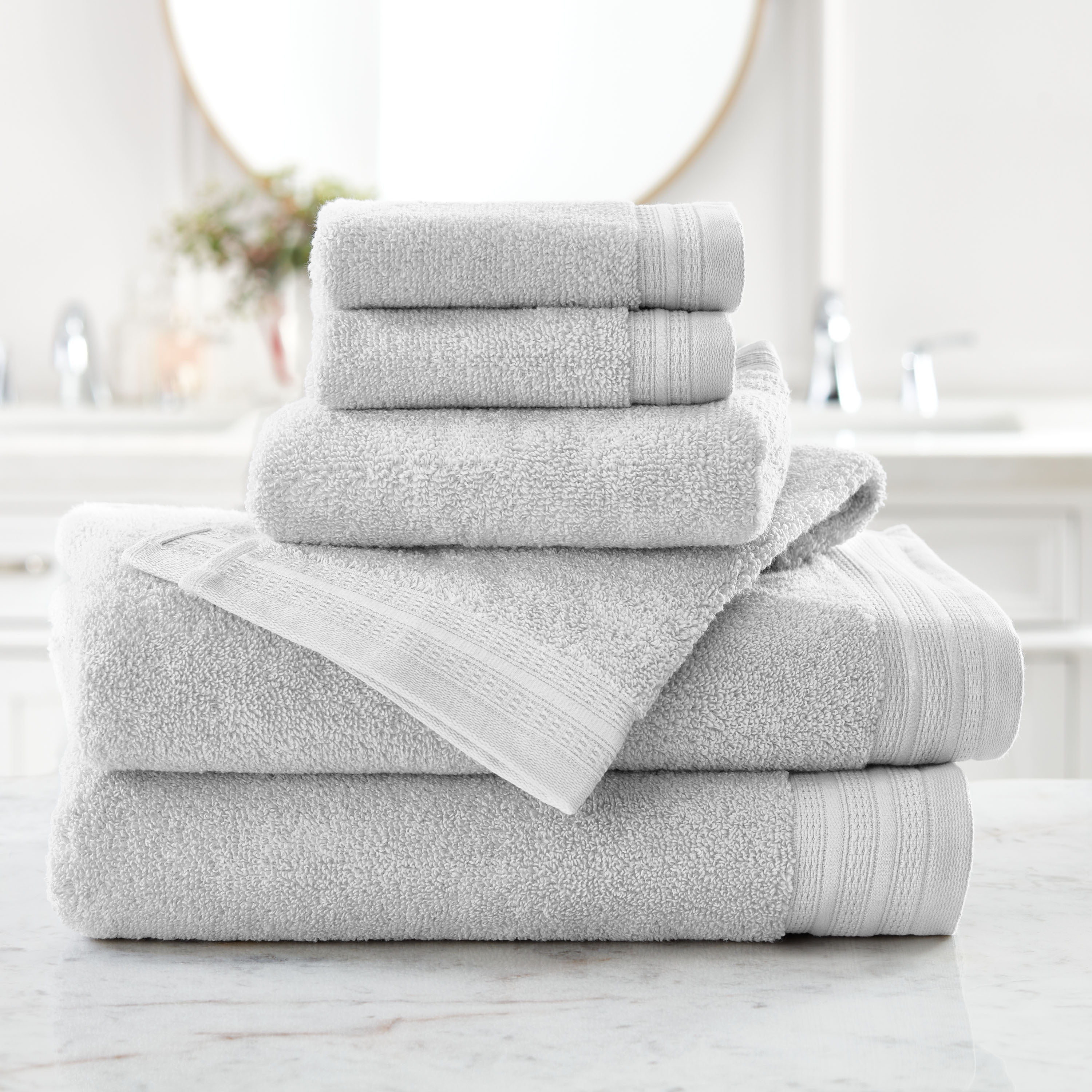 Hotel Style Egyptian Cotton Bath Towel, Platinum Silver 