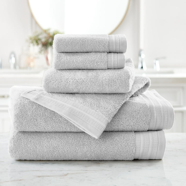 Basics Black Fade-Resistant 6-Piece Cotton Bath Towel Set
