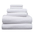 thumbnail image 1 of Hotel Style 6-Piece Egyptian Cotton Textured Bath Coordinate Towel Set, Arctic White, 1 of 7