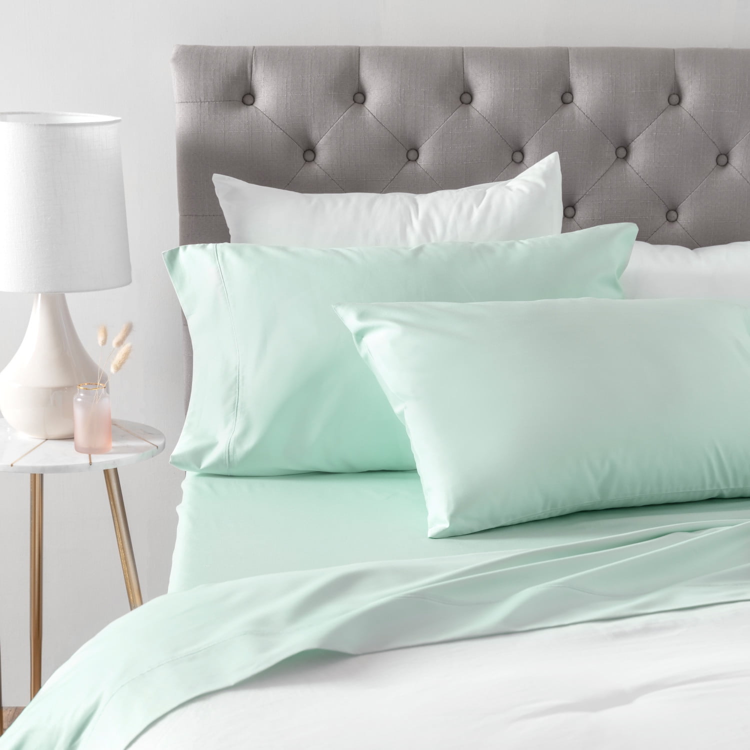 Hotel Style 600 Thread Count Egyptian Cotton Sheet Set, King, Misty Blue, 4-Pieces