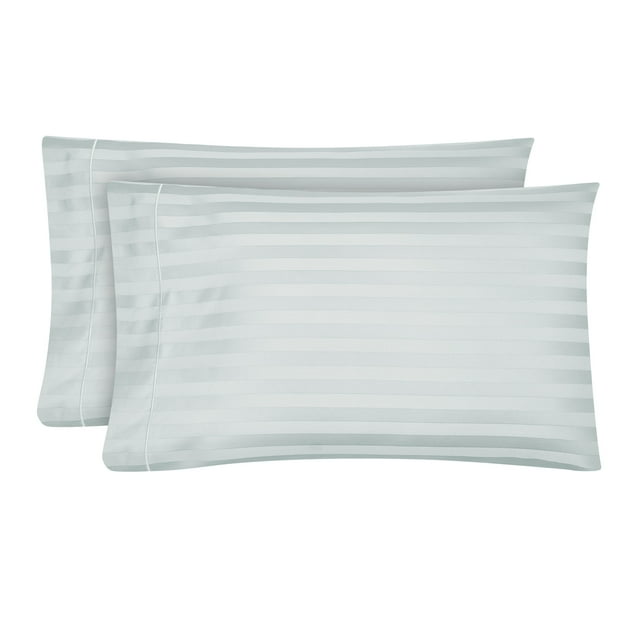 Hotel Style 600 Thread Count Blue Stripe Egyptian Cotton Pillow Cases