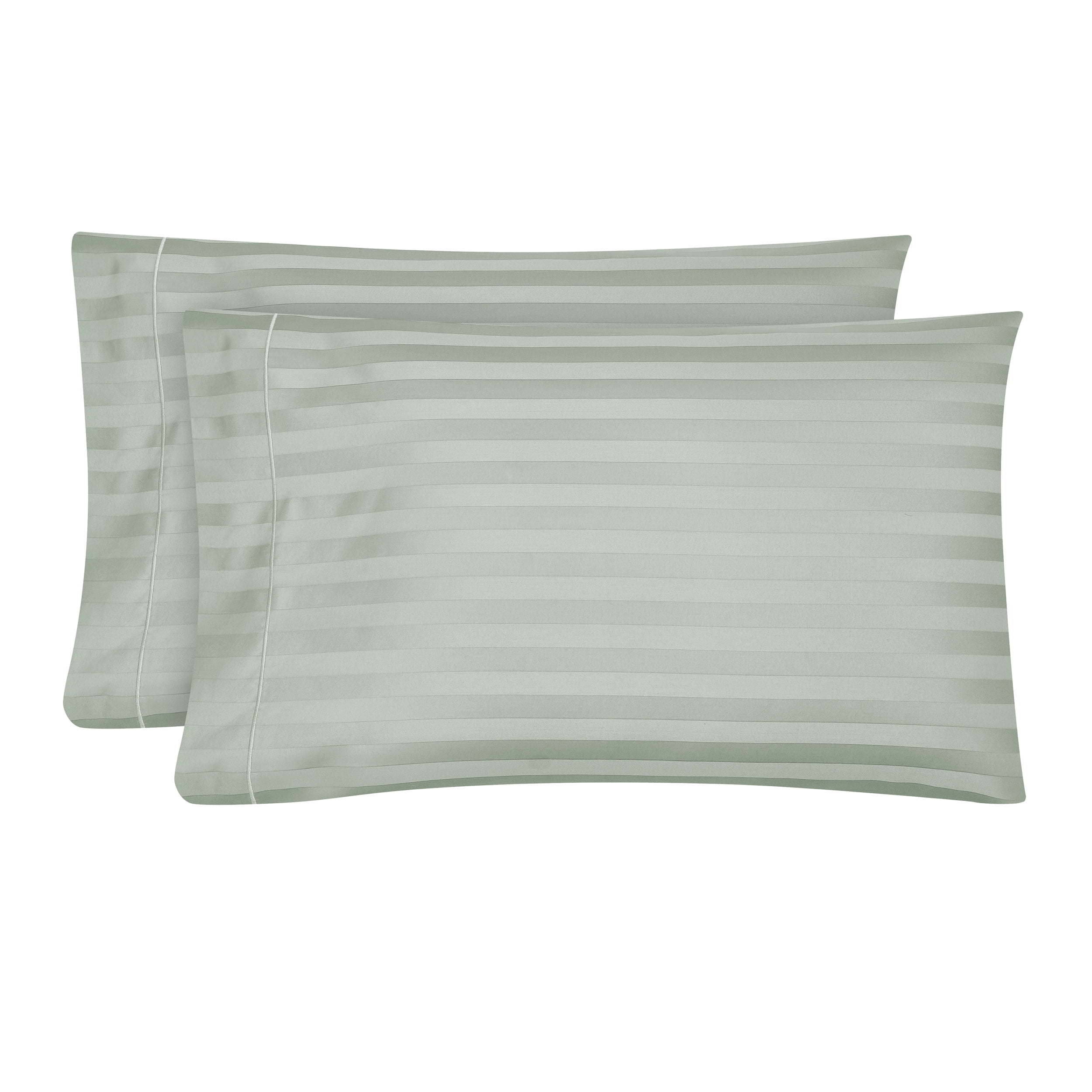 Hotel Style 600 Thread Count Green Stripe Egyptian Cotton Adult Pillow Cases, Queen (2 Count)