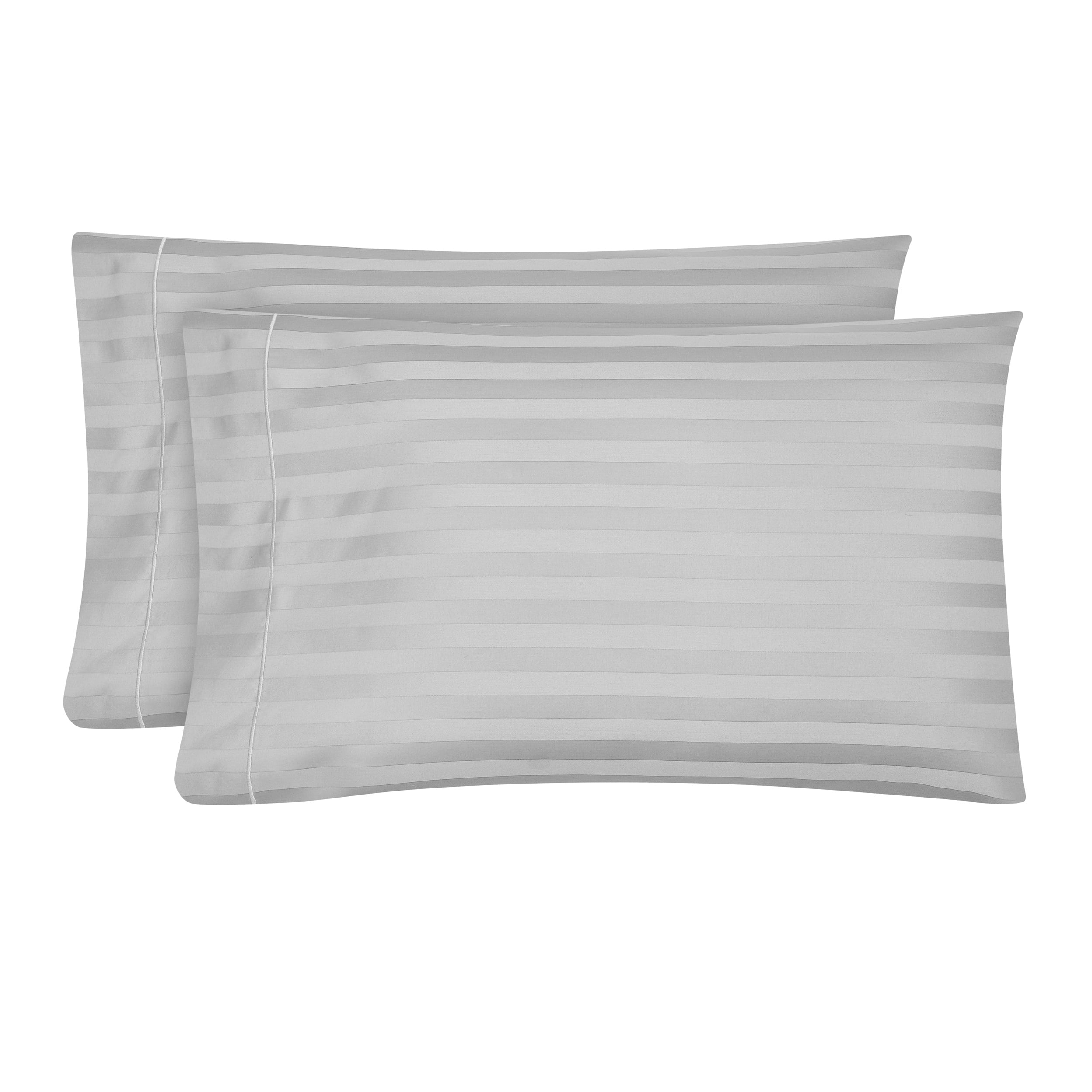 Hotel Style 600 Thread Count Grey Damask Stripe Egyptian Cotton Pillow Cases Queen 2 Count Walmart