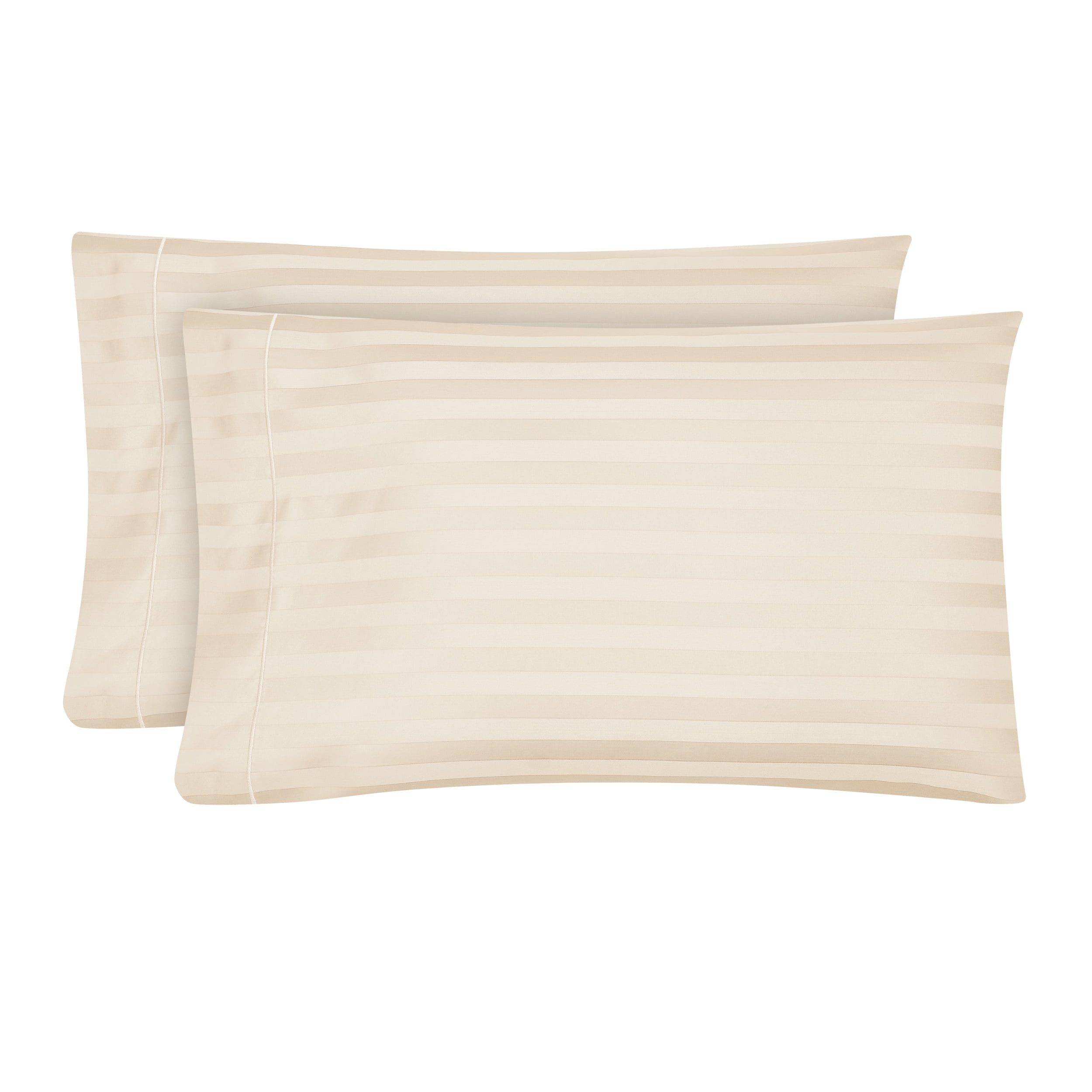 Hotel Style 600 Thread Count Tan Damask Stripe Egyptian Cotton Pillow Cases King 2 Count Walmart