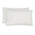 thumbnail image 1 of Hotel Style 600 Thread Count White Damask Stripe Egyptian Cotton Adult Pillow Cases, King (2 Count), 1 of 5