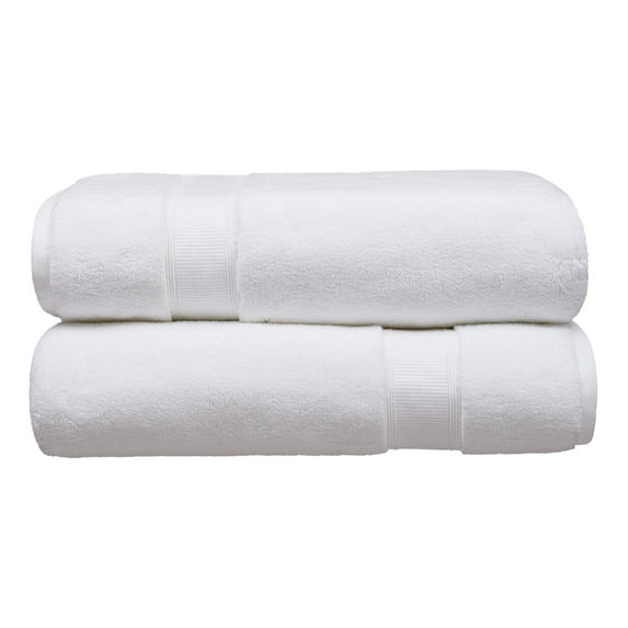 Hotel Style 70”L x 30”W Egyptian Cotton Bath Sheets, Arctic White, 2 Pack