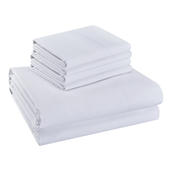 Hotel Style 800 Thread Count Cotton Rich Sateen Bed Sheet Set, Full, White, Set of 6