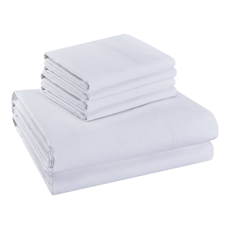 Hotel Style 800 Thread Count Cotton Rich Sateen Bed Sheet Set, King, White, Set of 6