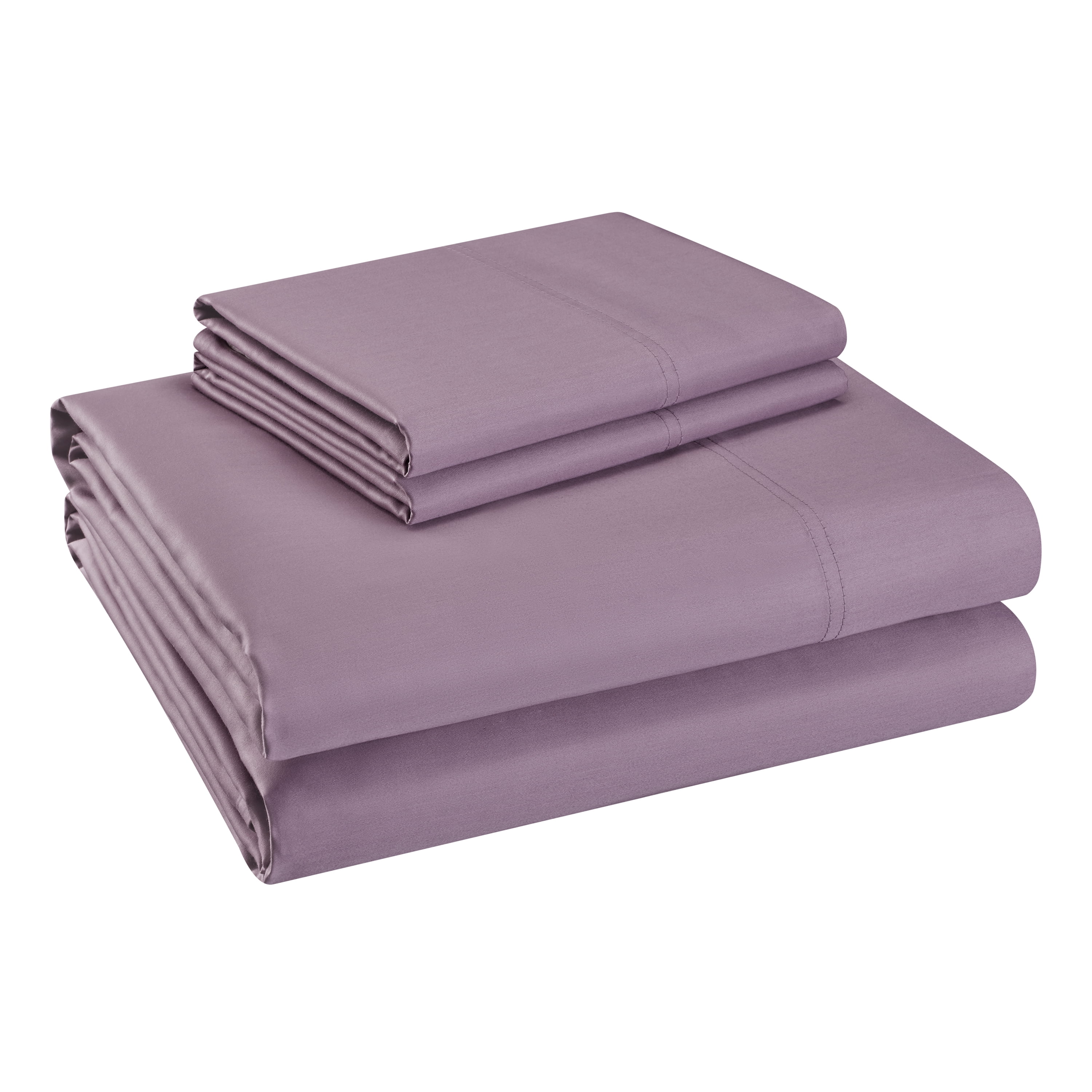Hotel Style 800 Thread Count Cotton Rich Sateen Bed Sheet Set, Queen, Purple, Set of 6
