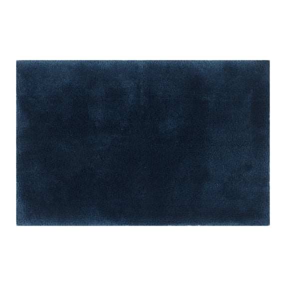 Hotel Style Blue 2-Piece Micro-Polyester 17" x 24" Bath Rug Set
