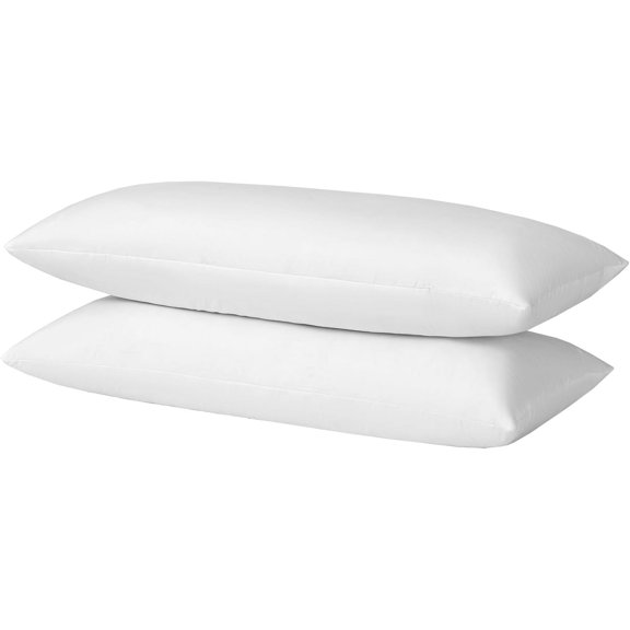 Hotel-Style Goose Feather Pillow Insert for Sofa & Bed - 100% Odorless & Plump Cushion Filler - 233TC Cotton Cover with Inner Liner to Prevent Poking (20x20 Inch)