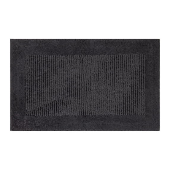 Hotel Style Egyptian Cotton Pile, Tufted Reveresible Bath Rug - 21"X34" - Grey