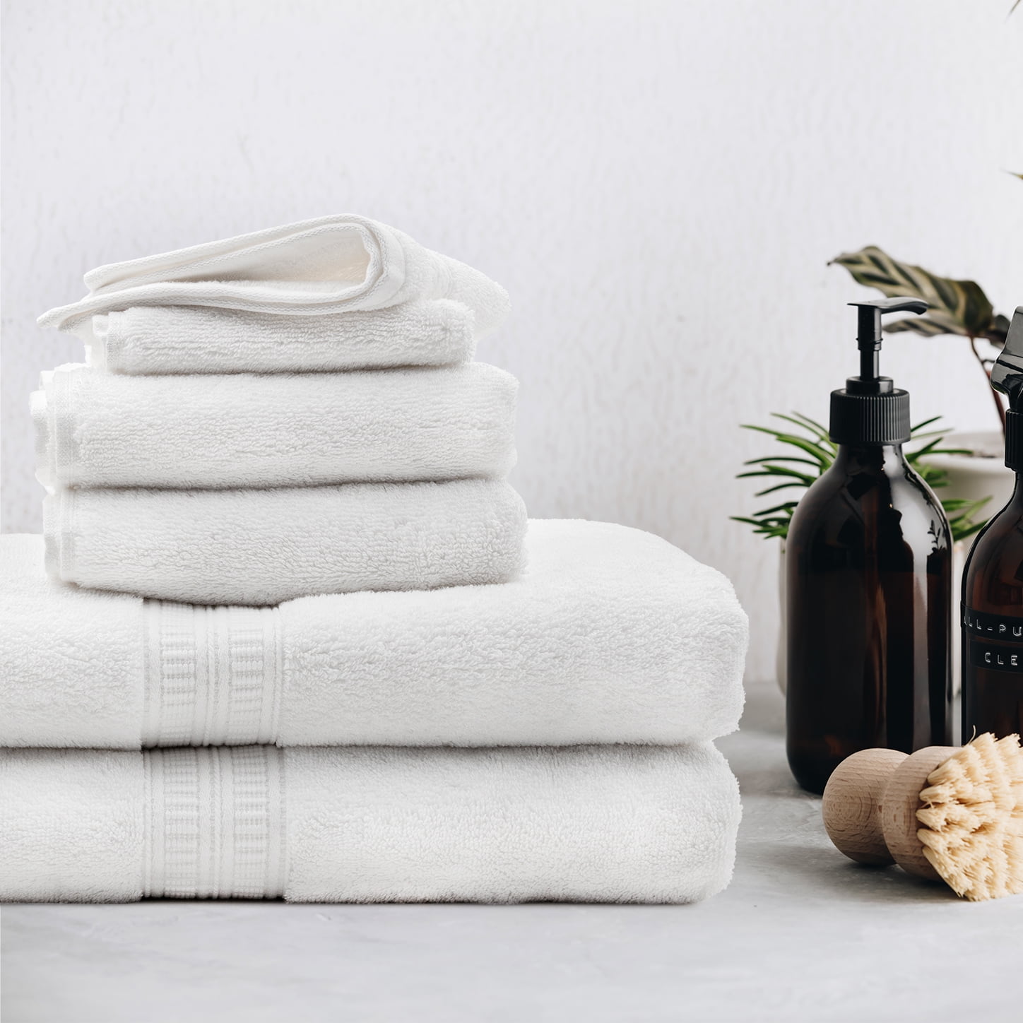 Pinzon Luxury Certified Organic Hand Towels, 6-Pack