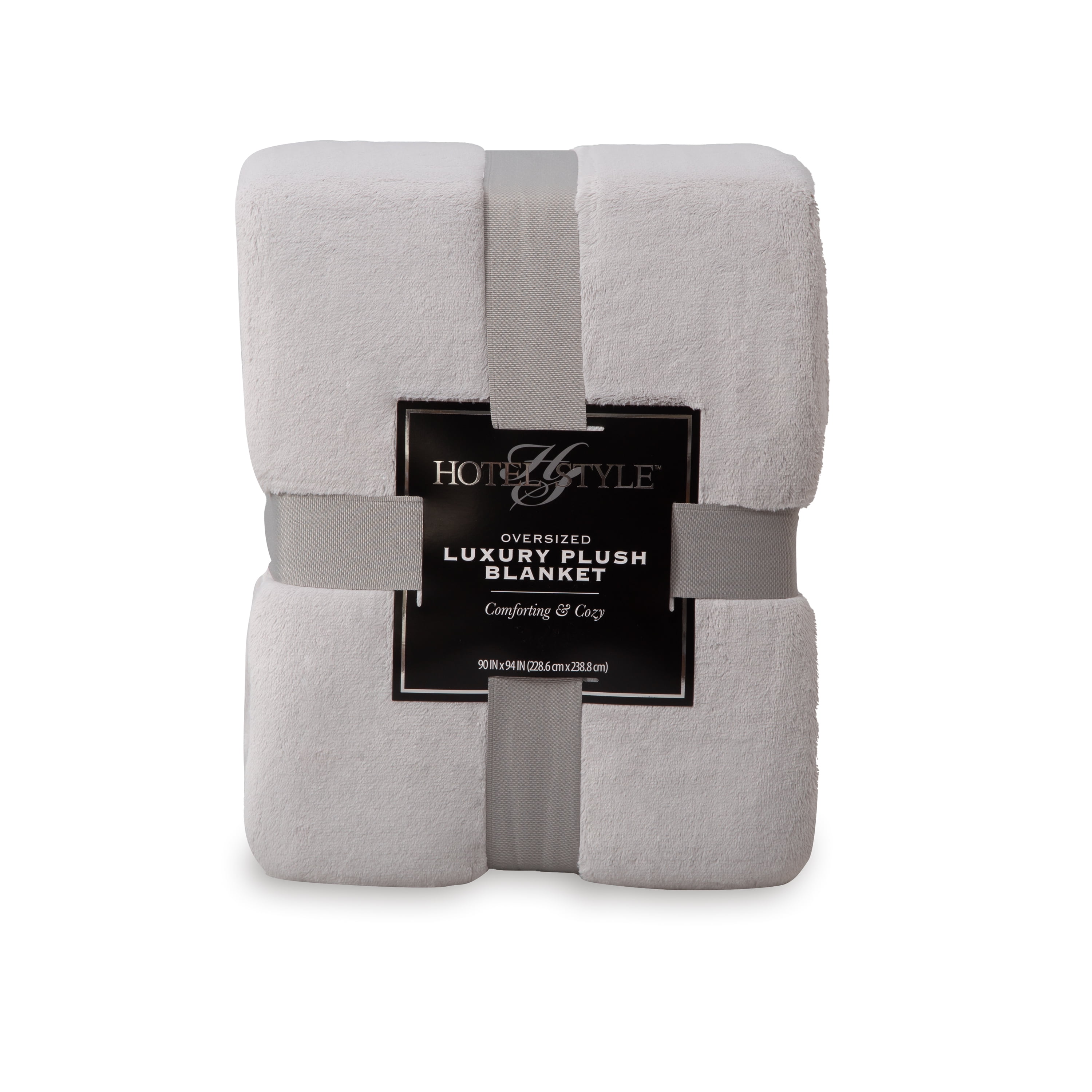 Hotel Style Luxury Plush Blanket 90 x 94 Gray Walmart