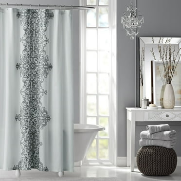 Hotel Style Manchester Embroidered Fabric Shower Curtain