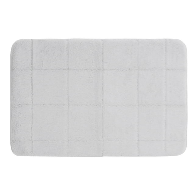 Hotel Style Memory Foam Bath Rug, Silver, 18"x27"