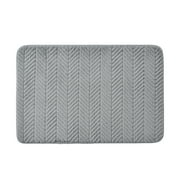 Hotel Style Plush Memory Foam Bath Mat, Gray, 18" x 27"
