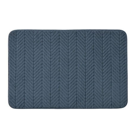 Hotel Style Plush Memory Foam Bath Mat Navy 18" X 27"
