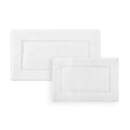 Hotel Style Organic Cotton Luxury 2-Piece Bath Rug Set, Arctic White