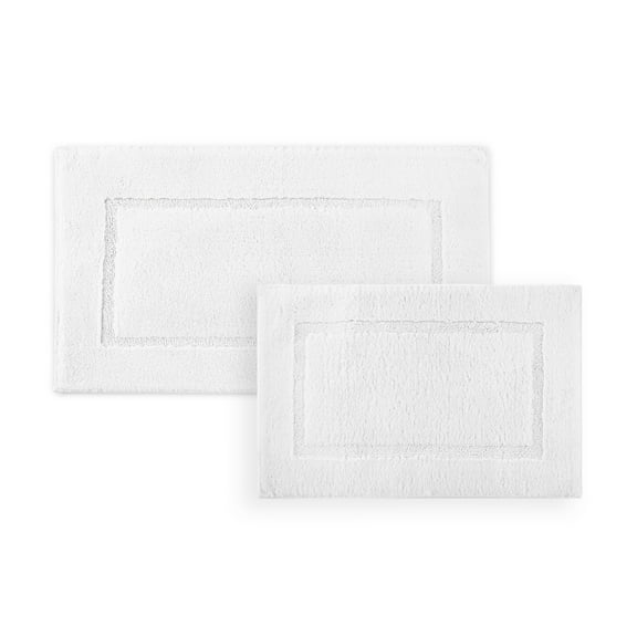 Hotel Style Organic Cotton Luxury 2-Piece Bath Rug Set, Arctic White