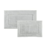 Hotel Style Organic Cotton Luxury 2-Piece Bath Rug Set, Platinum Silver