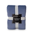 thumbnail image 1 of Hotel Style Oversized Luxury Plush Bed Blanket in Full/Queen, 90” x 94”, Navy, 1 of 8