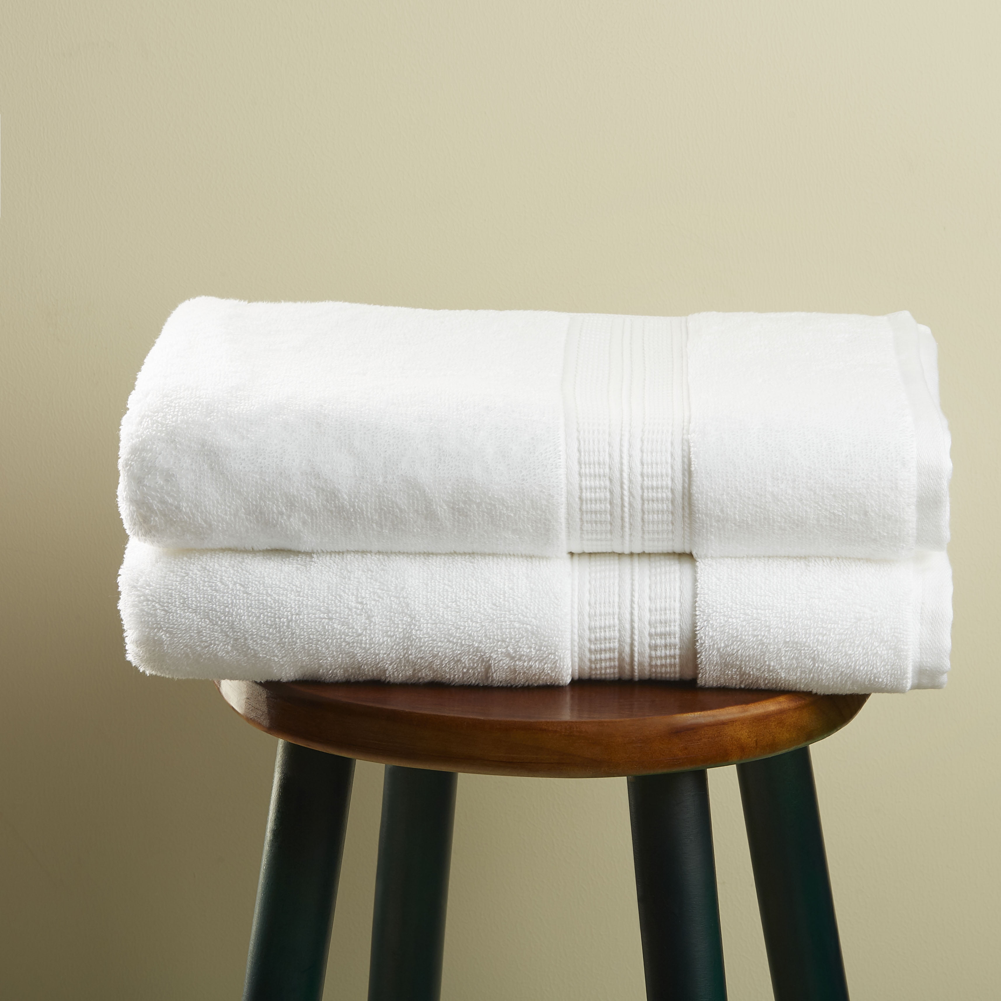 Hotel Style Pima Cotton 2 PC Bath Towel Set, White