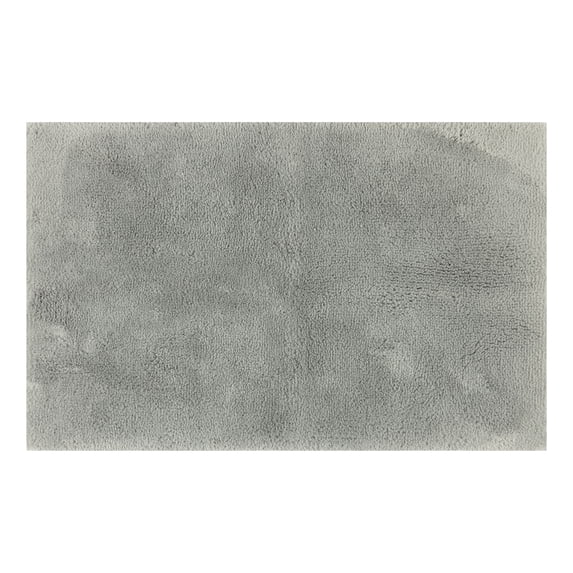 Hotel Style Silver 2-Piece Micro-Polyester 17" x 24" Bath Rug Set