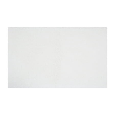 Hotel Style White Micro-Polyester 21" x 34" Bath Rug