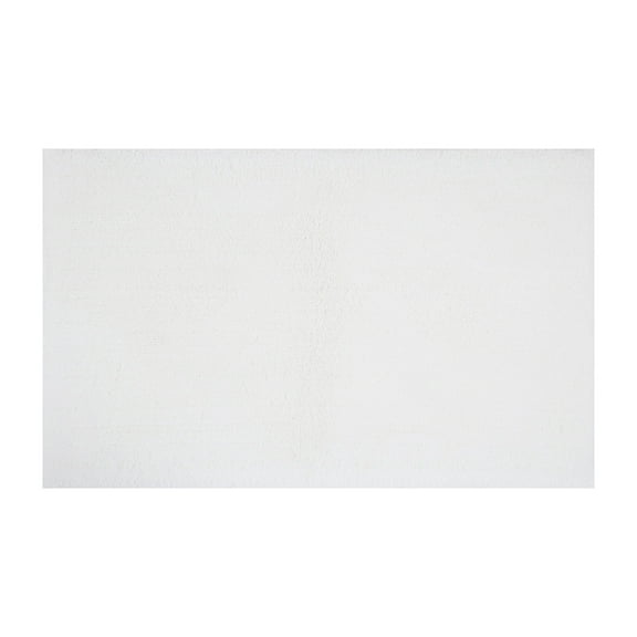 Hotel Style White Micro-Polyester 21" x 34" Bath Rug