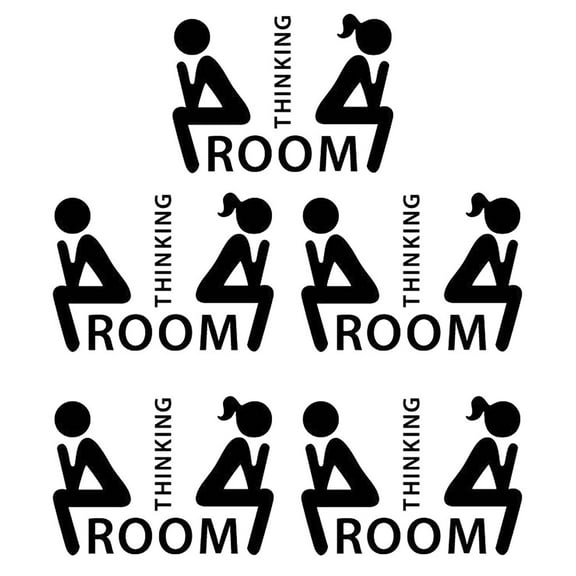 Hotel Toilet Decals Bathroom Rules Wall Sticker 5 Pcs Removable Stickers Paper for Restroom