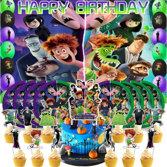 Hotel Transylvania Birthday Party Supplies Decorations Decor Plates Backdrop Background Banner Cake Topper