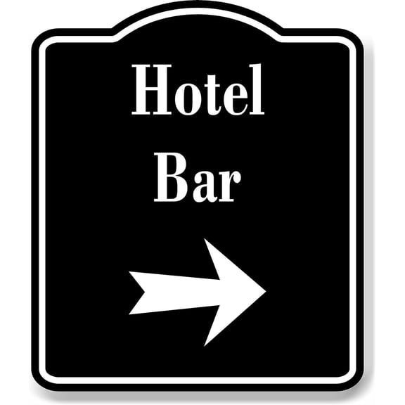 Hotel Valet Parking Up Arrow BLACK Aluminum Composite Sign, 8.5"x10"