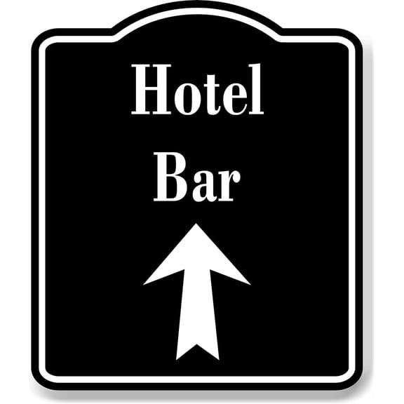 Hotel Vending Machine Left Arrow BLACK Aluminum Composite Sign, 15"x18"