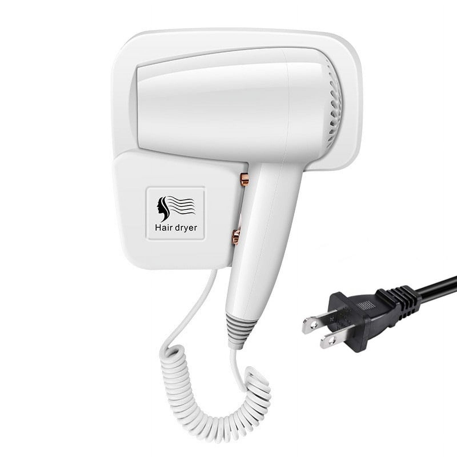Hotel Wall Mount Hair Dryer Hairdryer for Home Bathroom Toilet Salon, 3Speed, 1200W, White