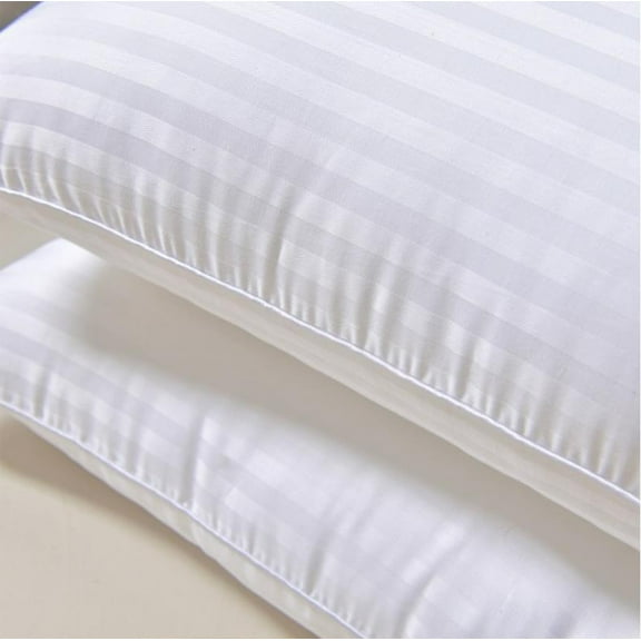 Hotel White Soft Pillow | 1-Pack Standard Size 29x19 Inches | Pillow with Striped Pattern for Bedroom